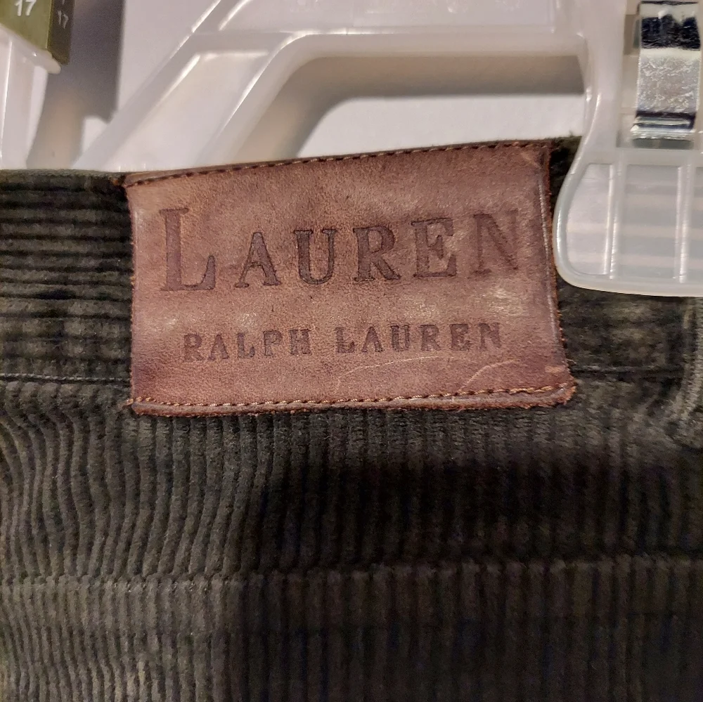 Vtg Y2K Lauren Ralph Lauren Green Corduroy Pants 8 Boho Old Money Preppy Goblin